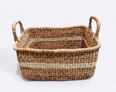 Canasta Organizadora de Paja Toquilla "Herencia" – Diseño Rectangular con Asas
